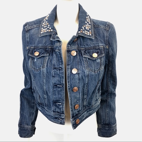 studded blue jean jacket